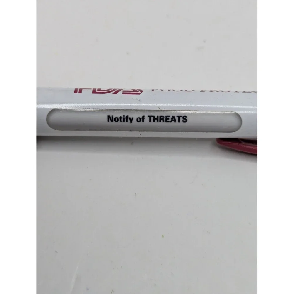 Vintage FDA Food Protection Rep Wide Body Message Black Pen USA Retractable